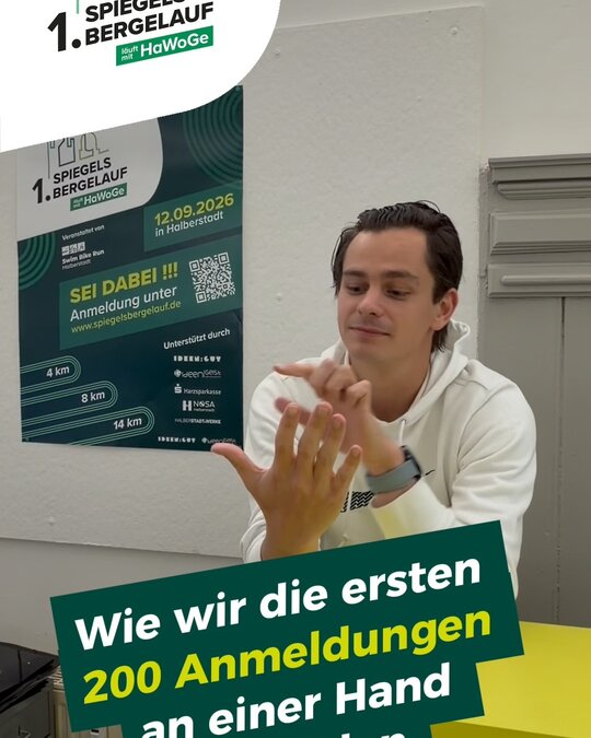 200 Anmeldungen!
Wir freuen uns riesig über euren Zuspruch zum 1. Spiegelsbergelauf und sagen einfach mal: Danke!... 200 Anmeldungen!
Wir freuen uns riesig über euren Zuspruch zum 1. Spiegelsbergelauf und sagen einfach mal: Danke!...
